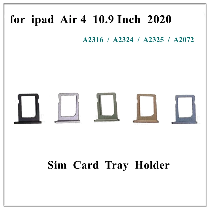 

5Pcs for iPad Air 4 10.9 Inch Air4 2020 New Sim Card Tray Holder Slot Adapter Black Silver Blue Green Rose Gold Replacement Part