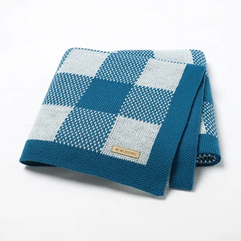 Baby Decken Gestrickte Plaid Neugeborene Mädchen Jungen Bettwäsche Sofa Korb Quilt 100*80CM Infant Kinder Kinderwagen Warp Swaddling super Weich