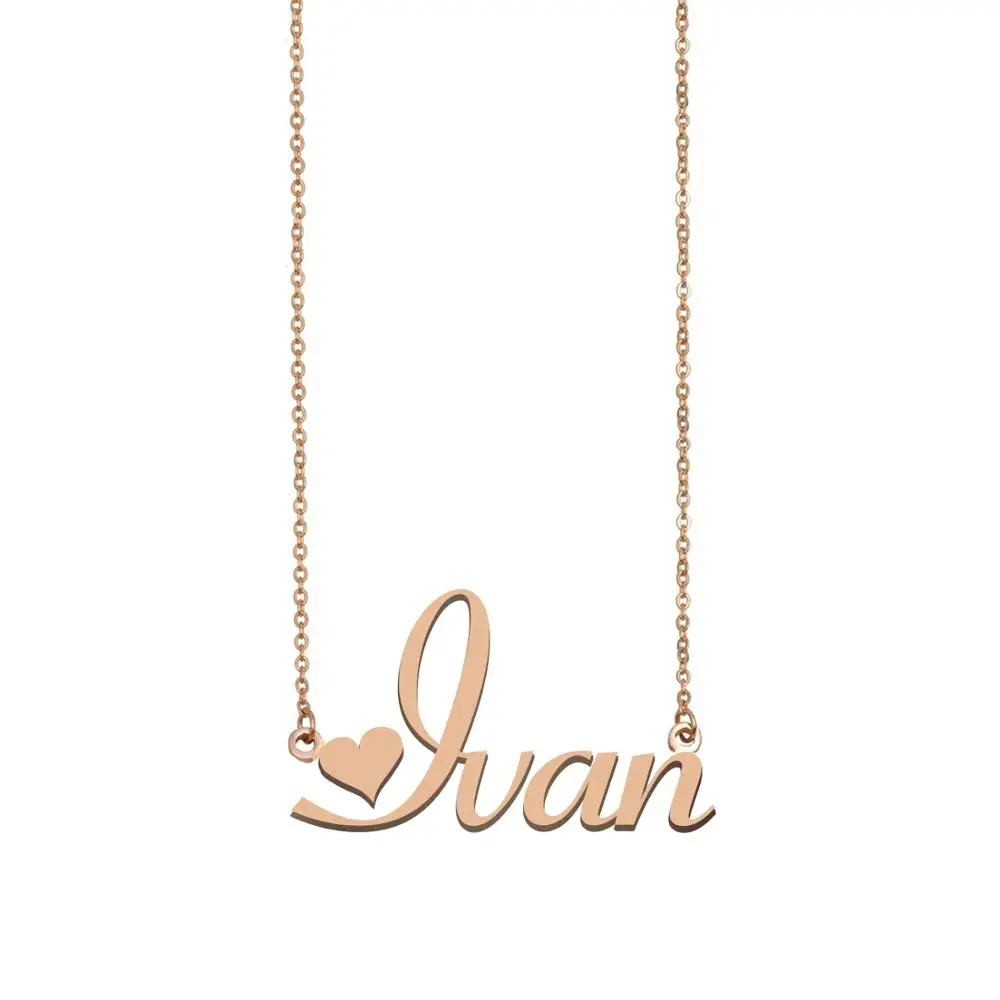 

Ivan Name Necklace Customize Nameplate Pendant for Women Girls Best Friends Birthday Wedding Christmas Mother Days Gift