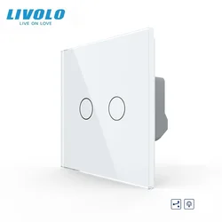 2021 Livolo EU Standard 2 gang 2 Way Glass Panel Led Dimming Lights Adaptive Dimmer Wall Touch Switch for Home VL-C702SD-11