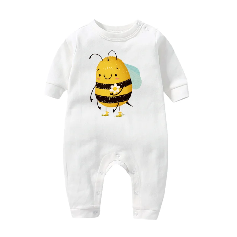 

Keescewow Newborn Baby Boy Clothes Long Sleeves Cotton Baby Girls Bodysuits Cartoon Bee Baby Long Rompers Jumpsuit