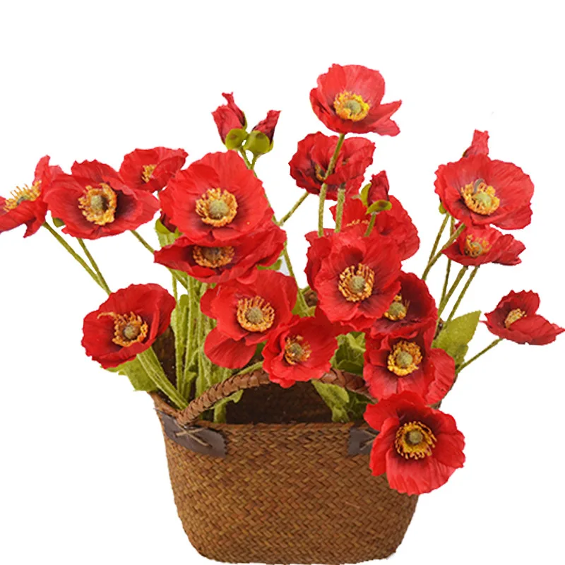 

Simulation Flocking Poppy Flowers, Artificial Flowers, Wedding Flower Arrangement, Home Garden Decoration, Fake Plants, 10Pcs