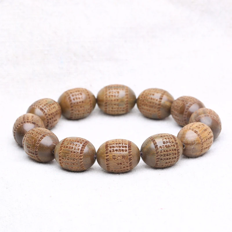 Natural Sandalwood Tibetan Buddhist Bracelet 15mmx19mm Universal Yoga Zen Prayer Beads