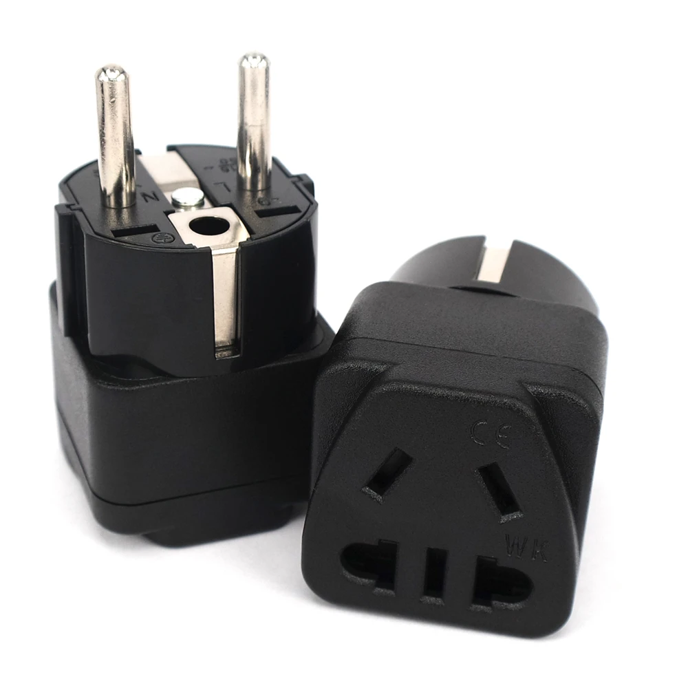 Universal Portable Universal Plug to (French / German) EU Plug Adapter Power Socket Travel Converter Switzerland India UK US AU