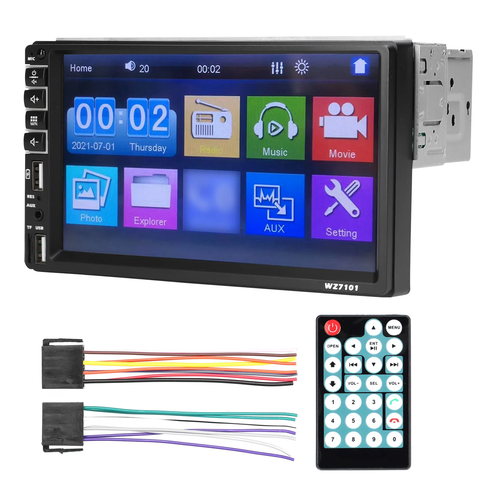 Pojedynczy Din samochodowe Stereo 7 Cal ekran dotykowy LCD Monitor BT MP5 odtwarzacz Radio samochodowe FM wsparcie odbiornika TF/USB/AUX-IN telefon