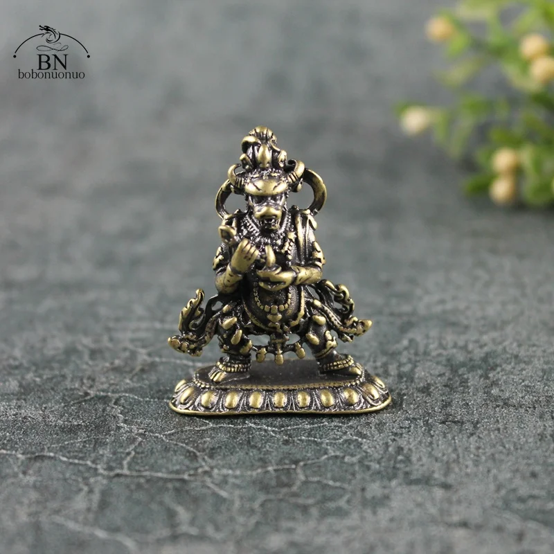 Antique Copper Tibetan Buddhism Yamaraja Buddha Statue Home Decoration Accessories for Living Room Ornament Brass Figurine