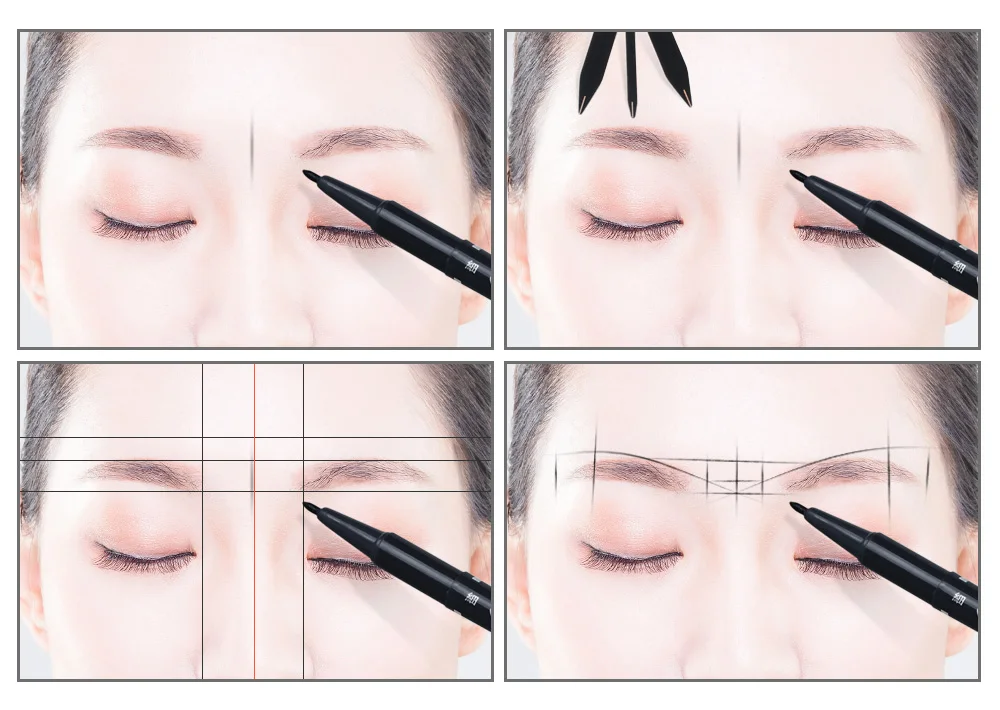 1pc Schwarz/Gold/Silber Microblading Balance Positionierung Tattoo Herrscher Make-Up Augenbraue Design Goldenen Verhältnis Herrscher Messung Werkzeug – Detail 3