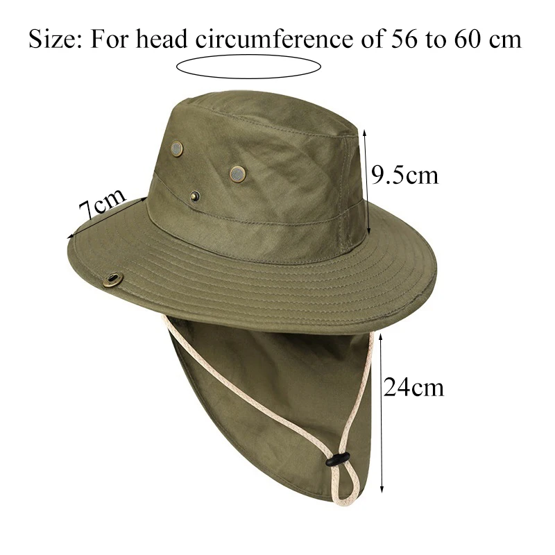 CAMOLAND New Arrival Women Casual Bucket Hats Summer UV Protection Sun Hat With Neck Flap Male Outdoor Wide Brim Fishing Caps