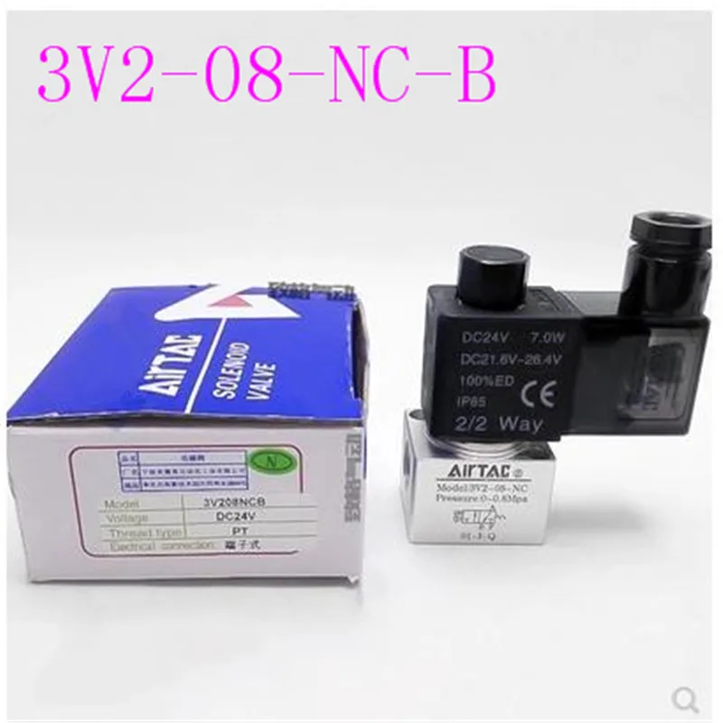 3V2-08-NC-B Zero Pressure Start Direct-acting Two-position Three-way DC24V Normally Open NO  Closed AC220V