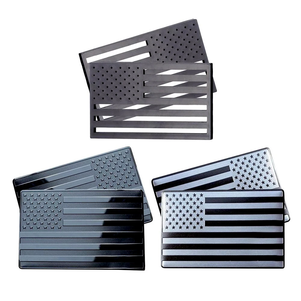 Etiqueta da bandeira americana 3D, emblema patriótico militar, decalques recortados, adesivos para carros, caminhão, SUV, 2pcs, par