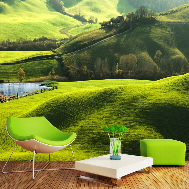 custom 3D nature grassland wallpapers living room bedroom wallpaper restaurant TV sofa background wall paper landscape Stickers