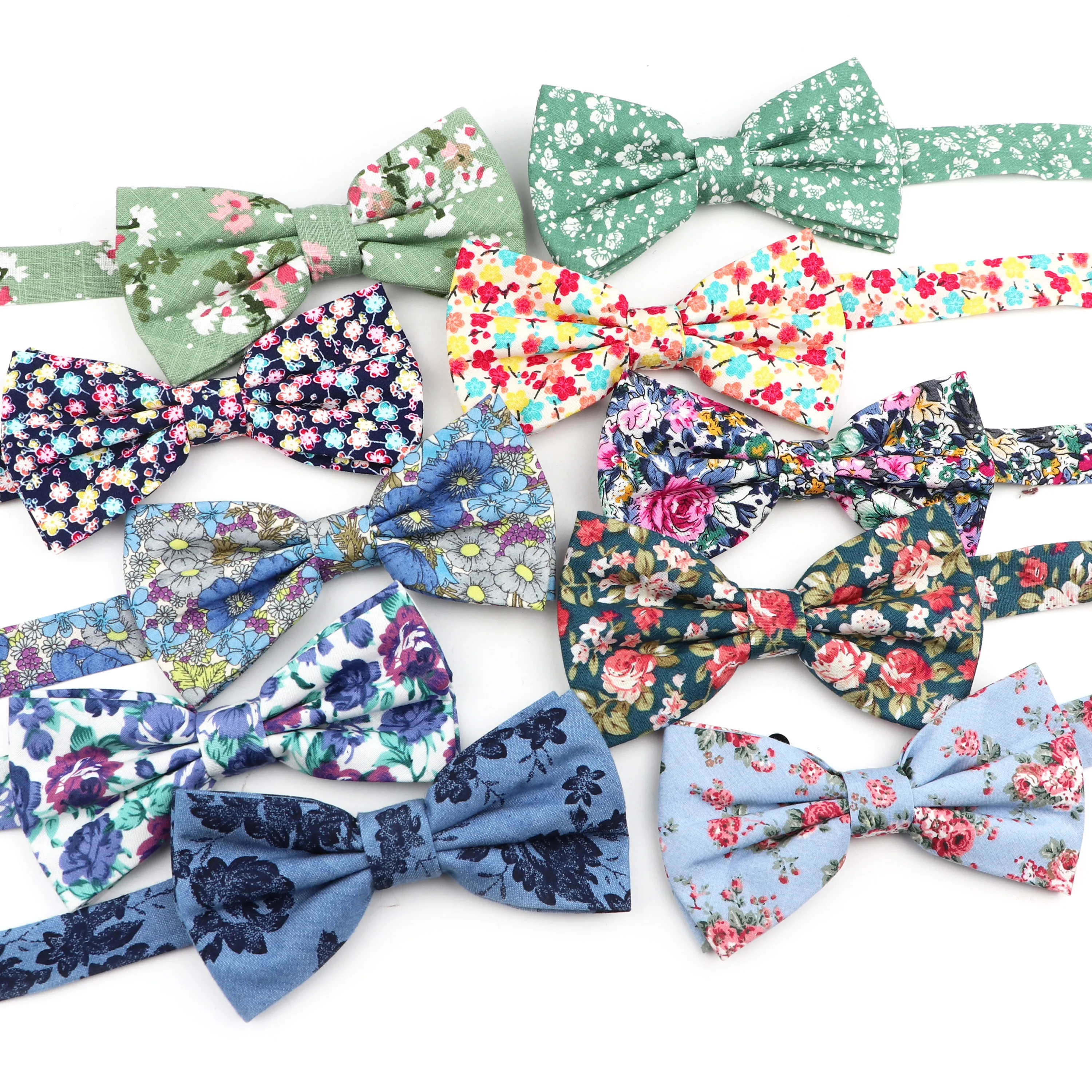 New Chic Vintage Floral Bowtie Mens Fashion Novelty Handmade Cotton Butterfly Party Dinner Wedding BowTie Gift Bowknot Accessory