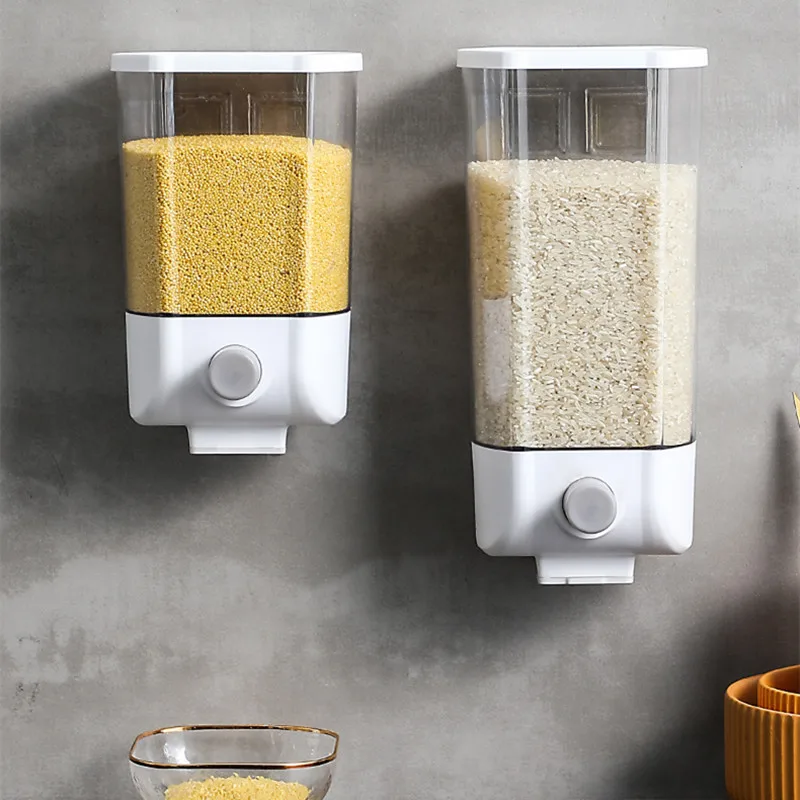 Barattoli da cucina sigillati a parete per Dispenser di cereali sfusi scatola di immagazzinaggio di cereali ermetici in plastica organizzatore di