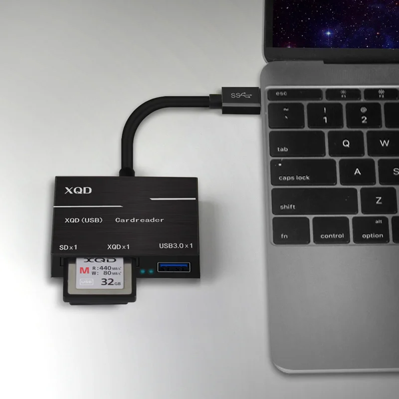 Tersedia USB 3.0 Tipe C USB Ke SD XQD Kabel Adaptor Pembaca Kartu Kamera USB 3.0/2.0 XQD ABS Portabel untuk Seri Sony G
