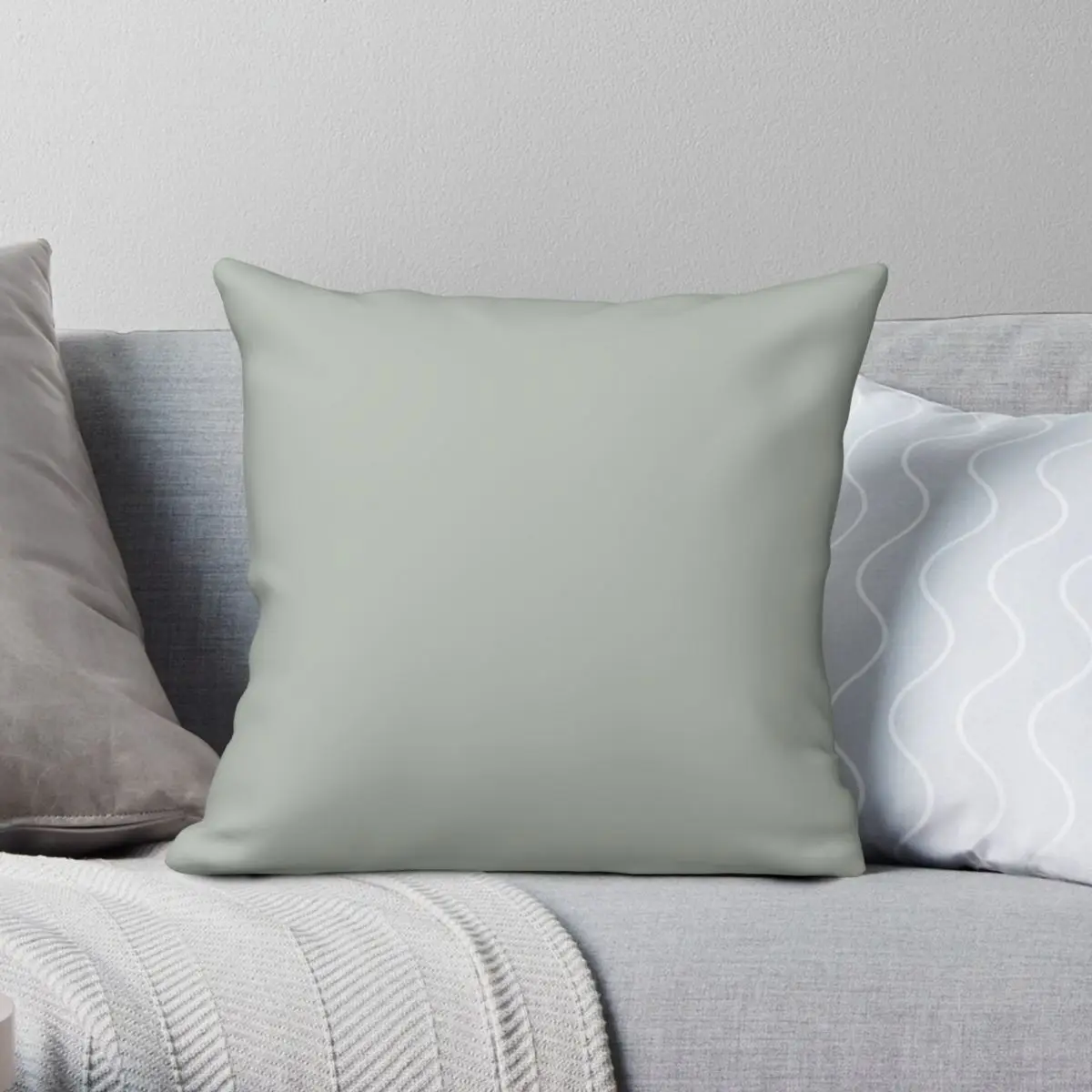 

Tranquil Dawn Green Accent Color Pillowcase Polyester Linen Velvet Creative Zip Decor Room Cushion Cover