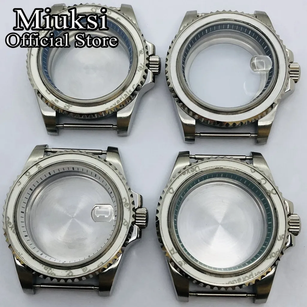 Miuksi 40mm silver case sapphire glass black blue white green chapter ring fit NH35 NH36 ETA2824 Seagull ST2130 PT5000 movement