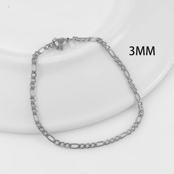 Klassisches Edelstahl-Figaro-Kettenarmband, Bestseller, Hochwertiger Schmuck für Männer und Frauen – Detail 5
