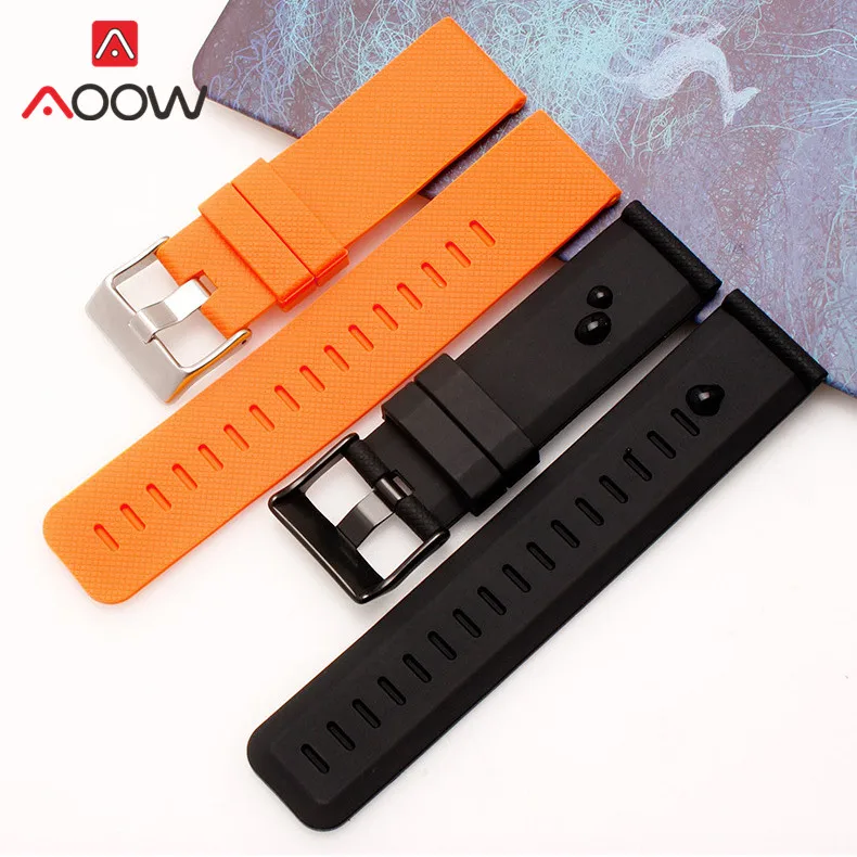 24mm Sport Silicone Strap Watchband Men Outdoor Waterproof Rubber Replacement Bracelet Belt Band for Suunto Traverse Smart Watch