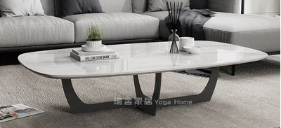 Nordic light luxury post modern marble countertop rectangular tea table custom simple small family living room tea table