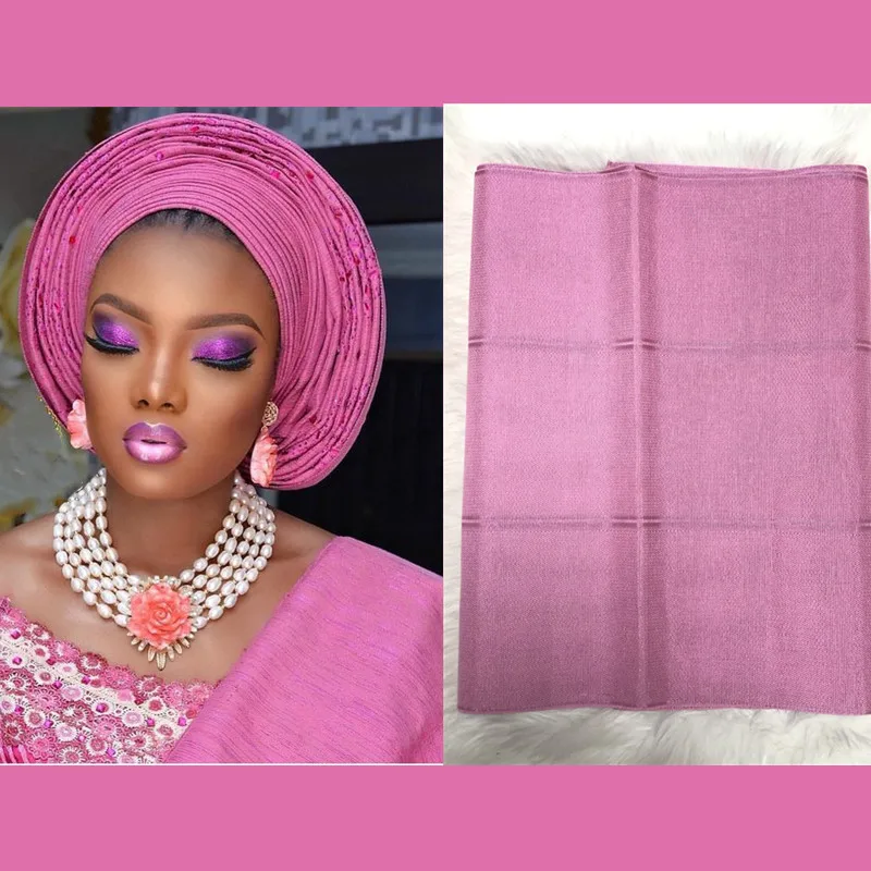 الأفريقي بالجملة 2 قطعة اسو أوك gele نيجيريا headtie لون نقي كبيرة اسو أوك headtie gele asoebi حزب gele صورة المنتج الحقيقي 30
