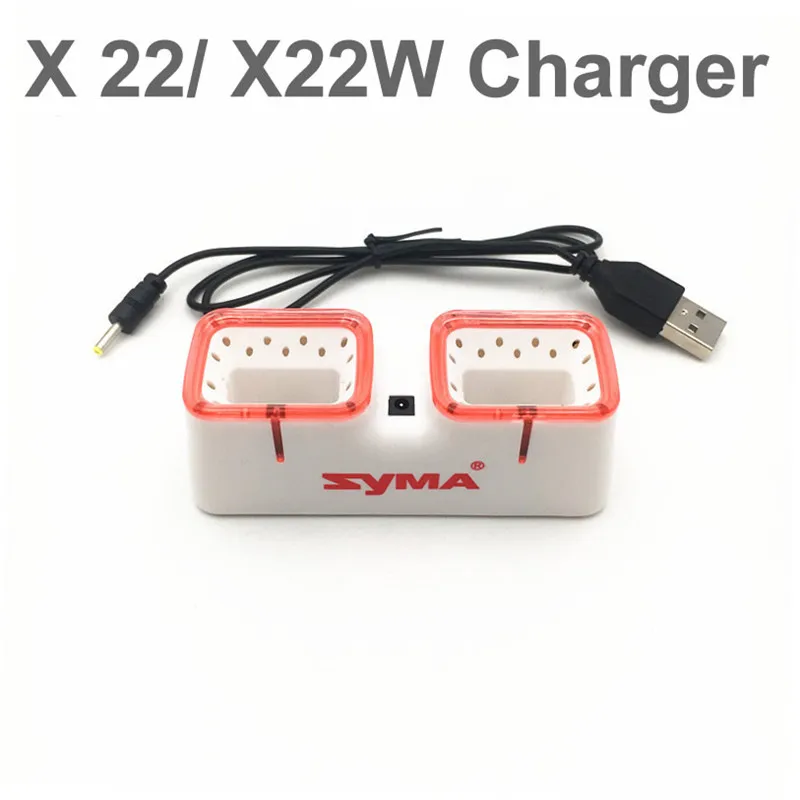 Syma X22 X22W caricatore USB RC Quadcopter Drone pezzi di ricambio 3.7V 400mAh batteria 2in 1/1 to2 scatola di ricarica