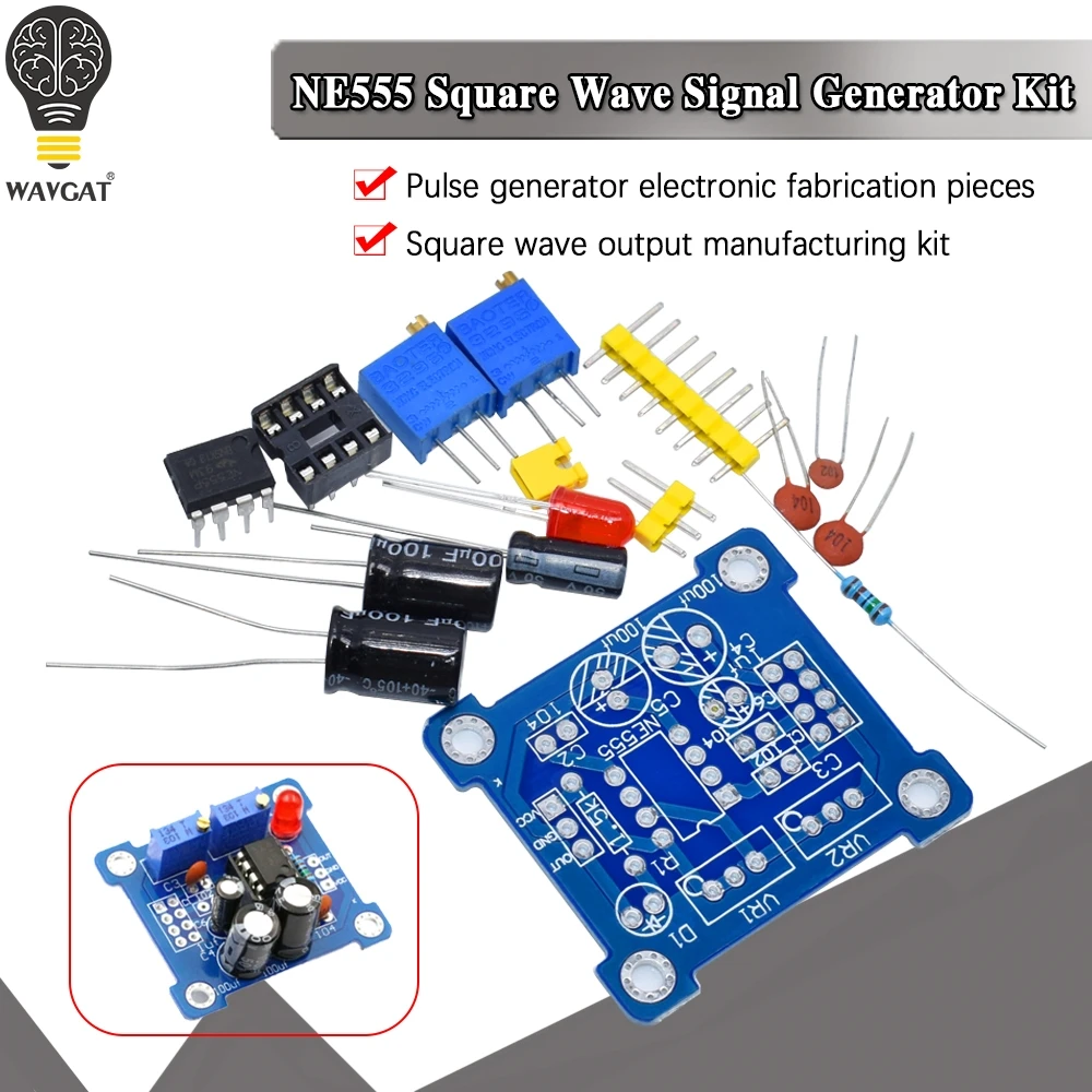 NE555 Generator impulsów impuls rozrusznik cykl pracy i częstotliwość regulowany moduł DIY zestaw oscylator kwadratowy Generator sygnału fali