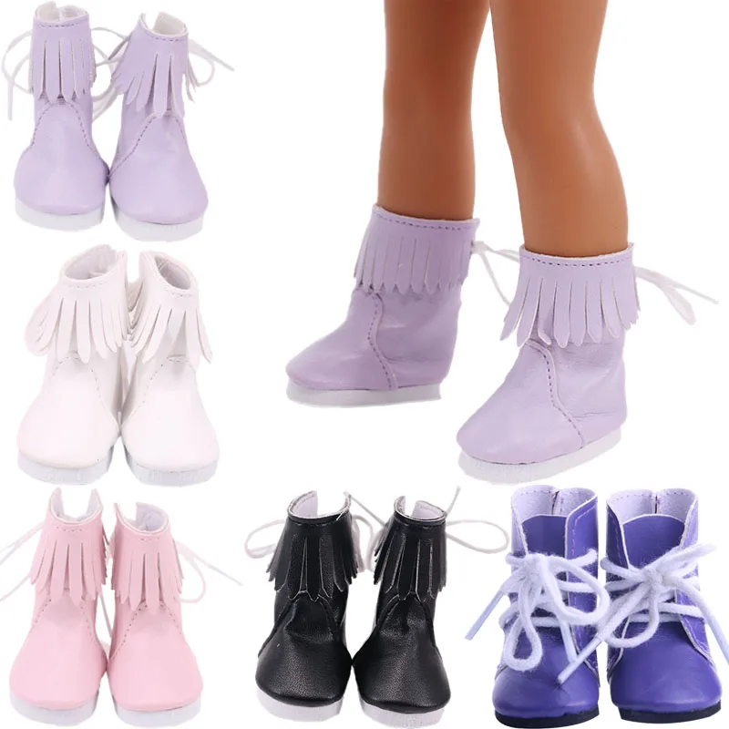 Doll Shoes Boots 5 Cm High-top PU Shoes For 14.5 Inch Wellie Wisher & 32-34Cm Paola Reina Doll & 1/6BJD EXO Doll Boot Girl's Toy