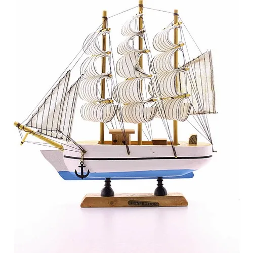 

Deco Elite Wood Handmade Sailing Ship Scale Model Decorative Hobby 23 cm- F