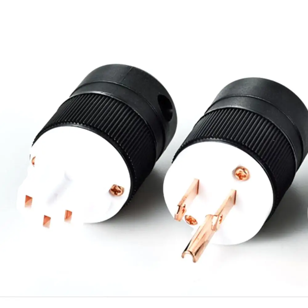 

Hifi Audio Red Copper Plug Audio Amplifier Amplifier CD Power Plug Connector+IEC Plug Connector for hifi audio AC power cord