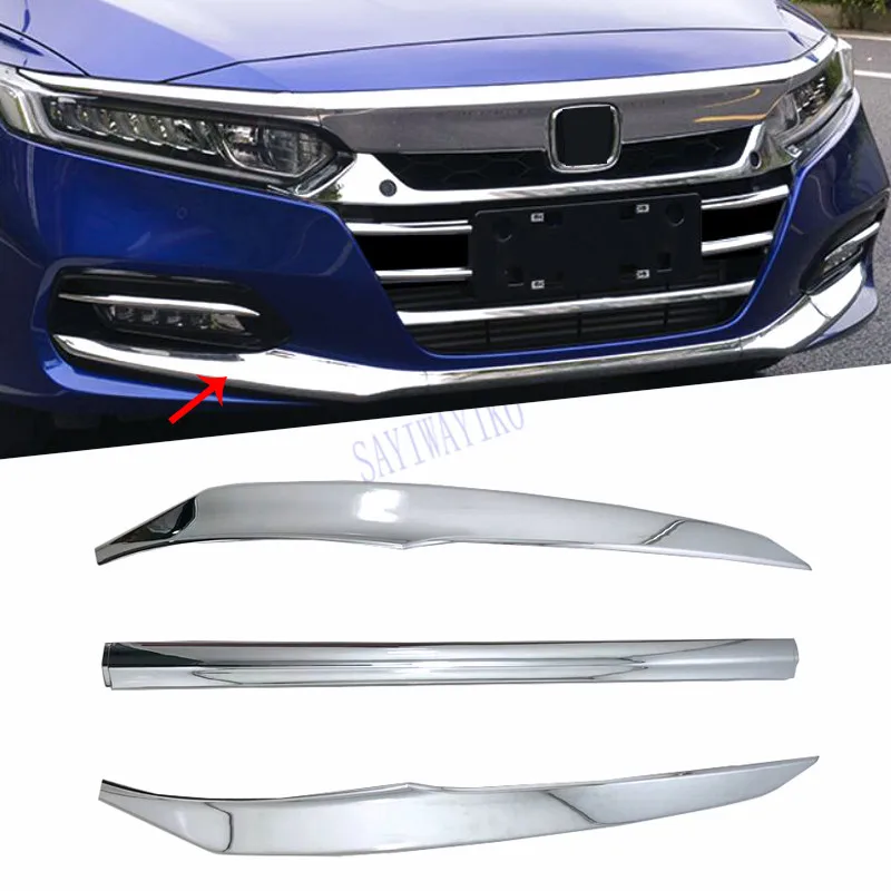 

ABS Front Bumper Panel Molding Garnish Cover Trim Fit For Honda Accord 2018 2019 10th