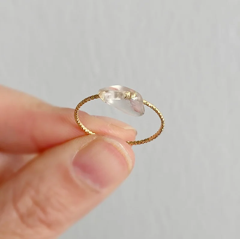 Natürliche Stein Perlen Ringe Minimalistischen Kristall Amethysten Lapis Lazuli Stein Finger Ring Gold Farbe Edelstein Ring Weiblichen Schmuck Geschenk – Detail 7