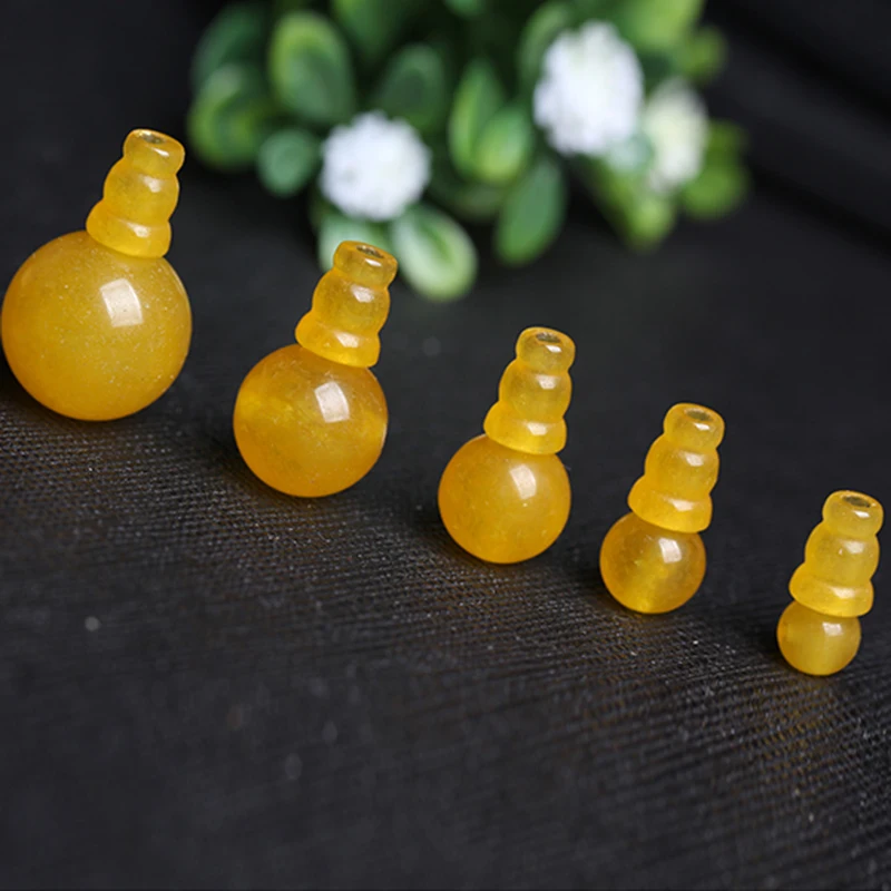 4A Natural Yellow Chalcedony T-Junction Buddha Head Quartz Crystal Single Bead DIY Jewelry Making