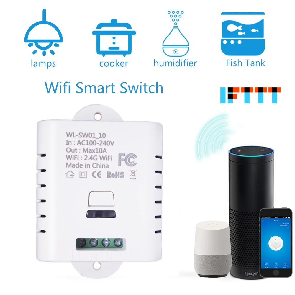 Intelligent switch WiFi lamp refit remote remote timing switch Alexa GoogleHome 10A /16Apower