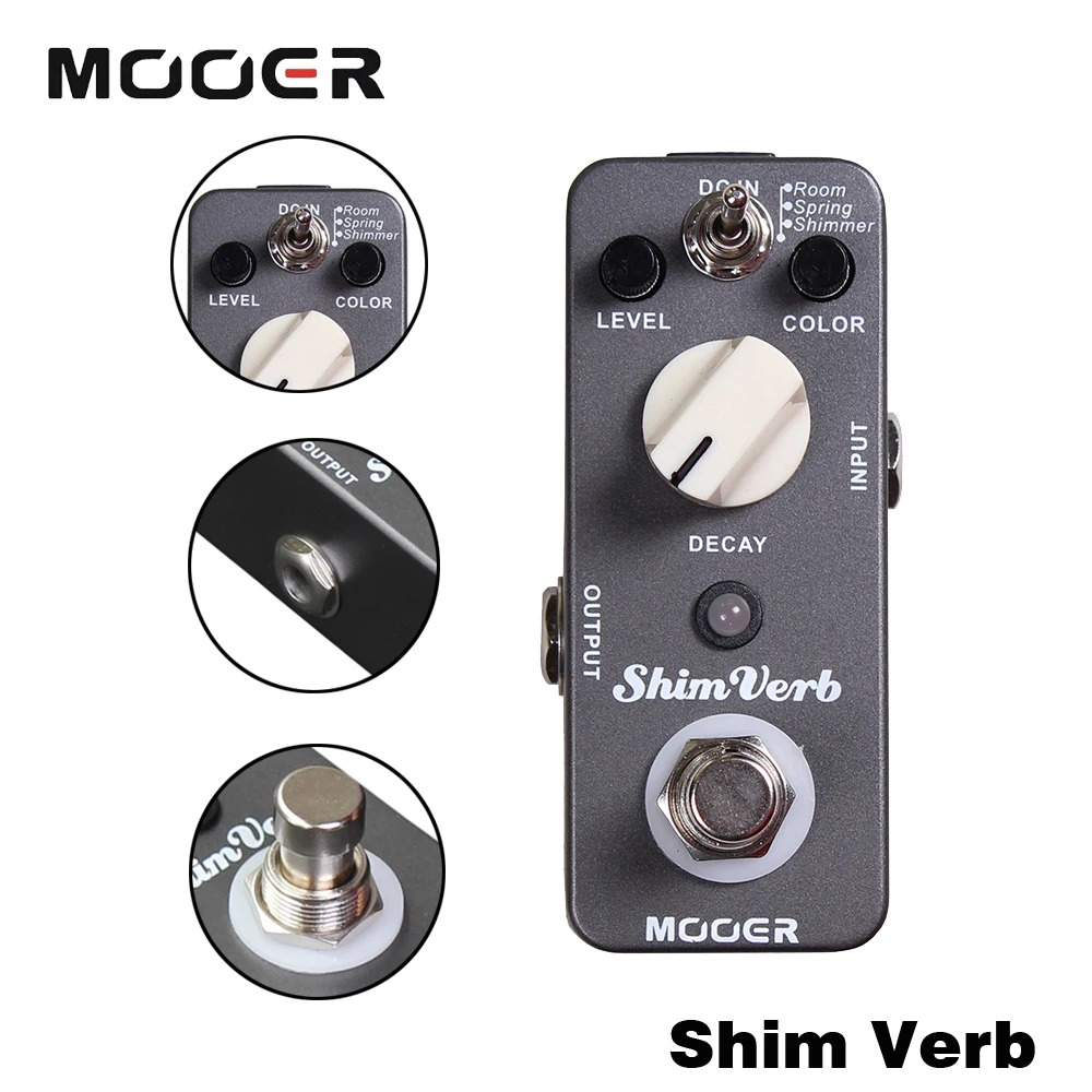 

Mooer Reverb Electric Guitar Effect Pedal Musical Instrument True Bypass Reverb Delay Pedalboard Decay Mrv1 Shim Digital Reverb