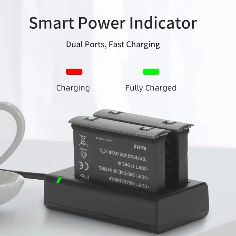 Kit batteria da 1630mAh per Insta360 ONE X2 Hub caricabatterie per batterie ricaricabili per Insta 360 ONE X2 accessorio per fotocamera panoramica