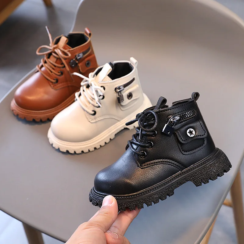 1 2 3 4 5 6 Year 2021 Children'S Shoes Short Boots Toddler Autumn Newborn Baby Sports Lace-Up Boots Kids Winter Shoes For Boys