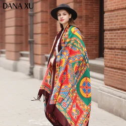 DANA XU Bufanda Mujer Wool Poncho Head Women Lady Warm Shawl Stoles Bandana Scarf Hijab Luxury Brand Pashmina Winter 2021