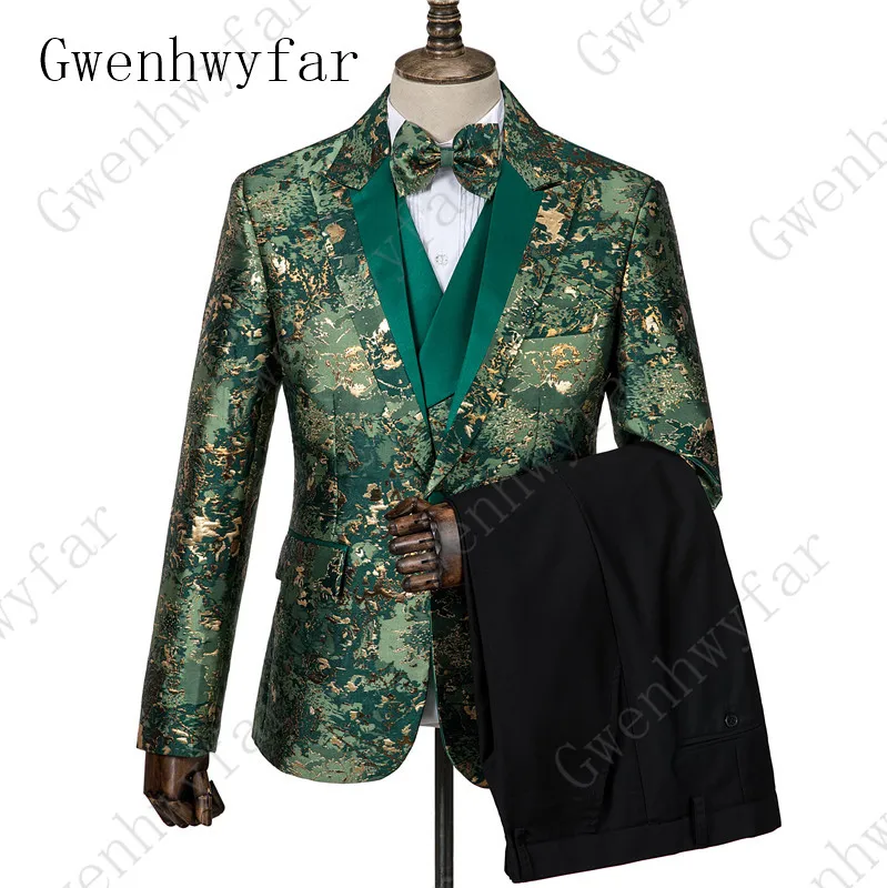 

Gwenhwyfar New Style 2023 Men's Clothes Fancy Blazer Floral Printing Slim Fit Men Suit Male Flower Tuxedo Wedding Suits For Man