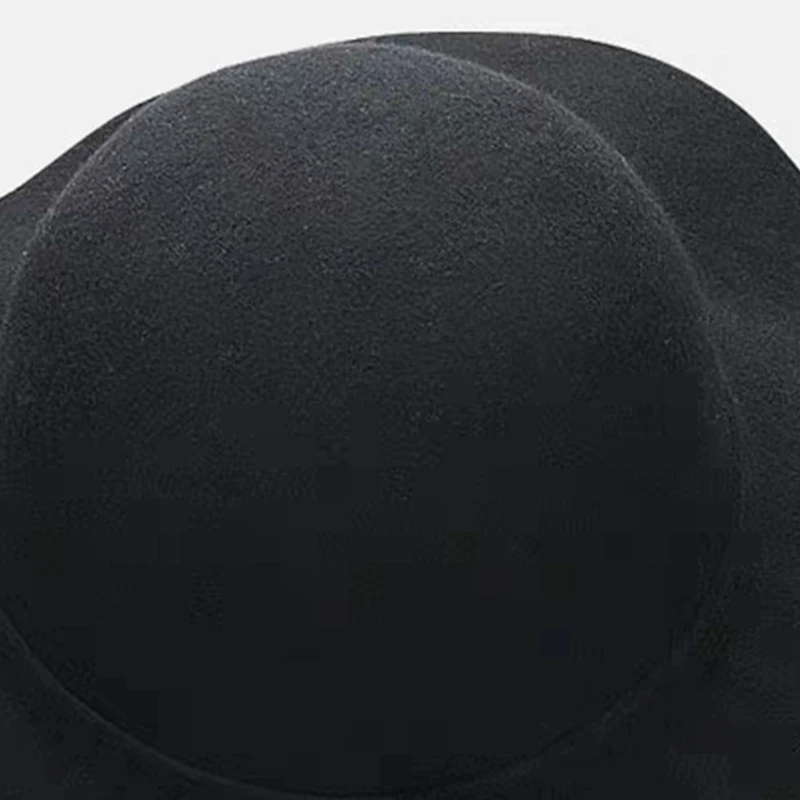 Women\'s Wide Brim Felt Bowler Faux Wool Fedora Hat Floppy Sun Bowknot Cloche Cap Bowlers Hat for Ladies gorros mujer invierno