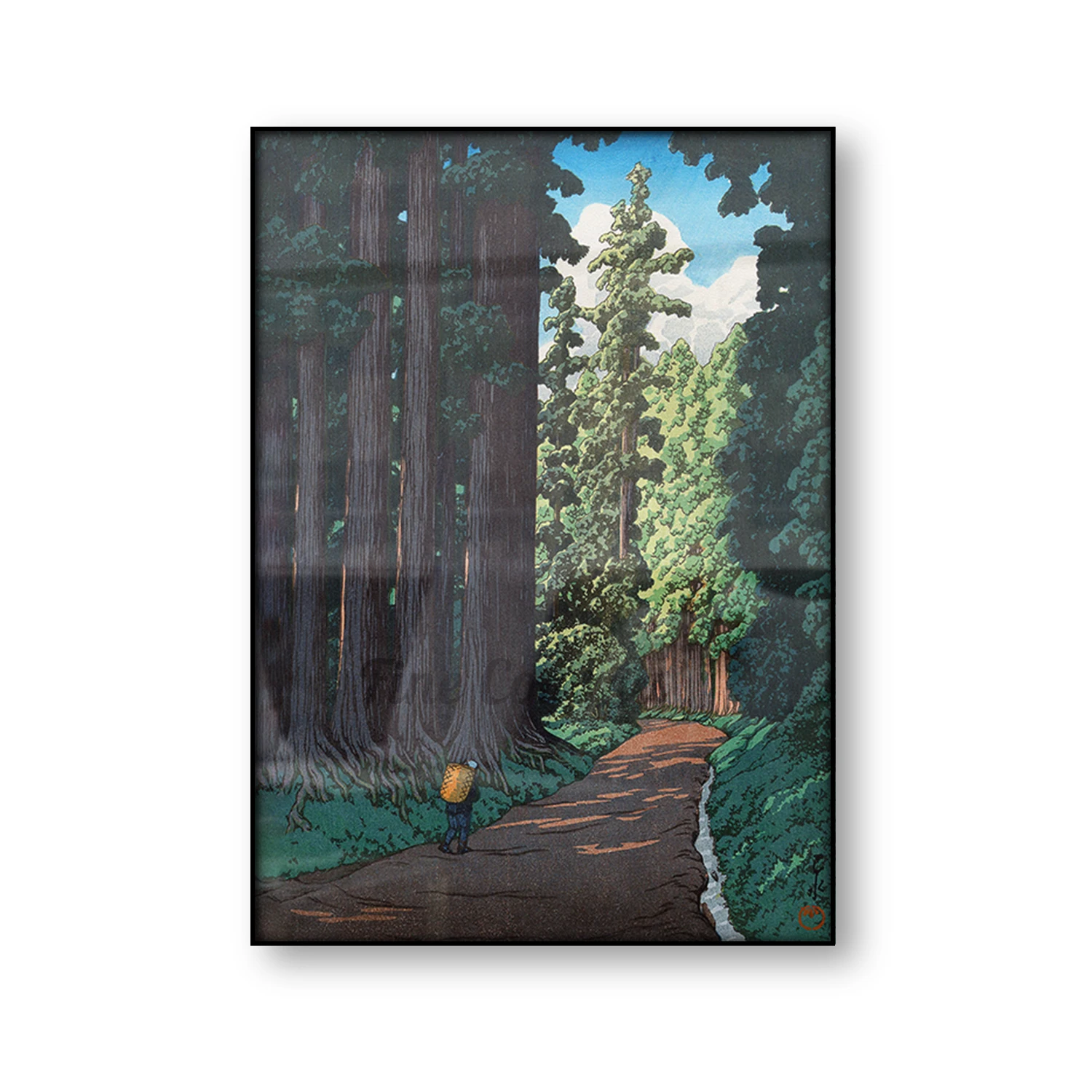 Japanese Poster Road to Nikko Kawase Hasui Vintage Canvas Print Woodblock Print Reproduction Asian Art Forest Landscape Wall Art