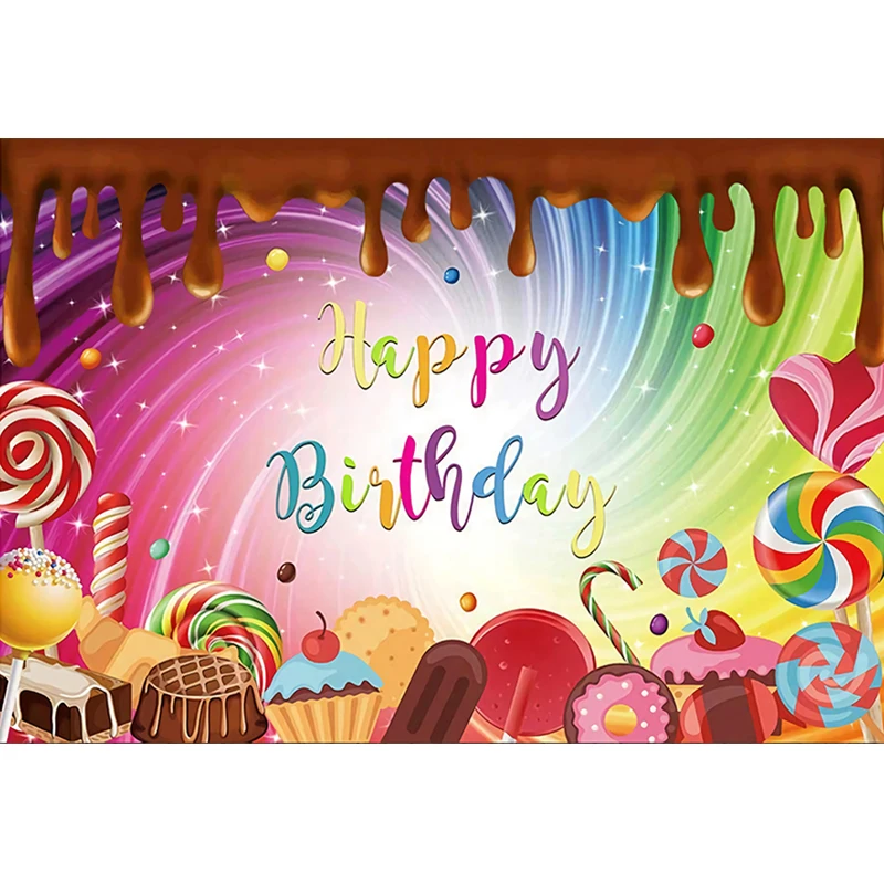 Sensfun Sweet Candy Theme Backdrop For Photo Studio Fusion Chocolate Cupcake Dessert Girls Birthday Party Photography Background