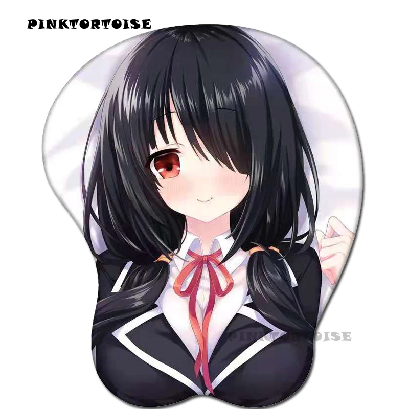 

PINKTORTOISE Anime Tokisaki Kurumi Mousepad Creative Anime 3D Sexy Chest Silicone MousePad Wrist Rest Support Drop Shipping