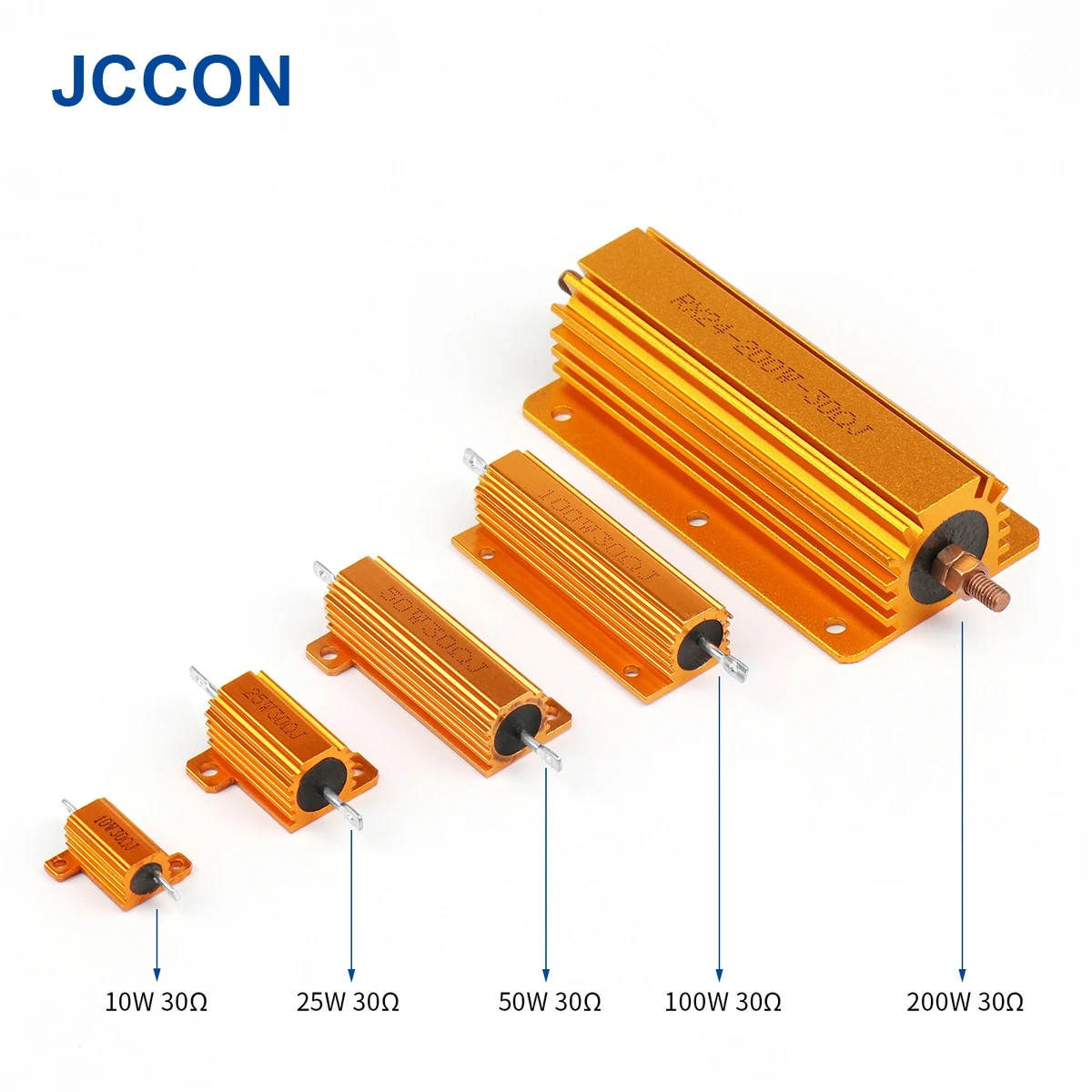 알루미늄 파워 금속 쉘 권선 저항 RX24 0.1R ~ 10K 5 6 8 10 20 100 150 1K 10K ohm 금 저항, 50W 100W, 1 개