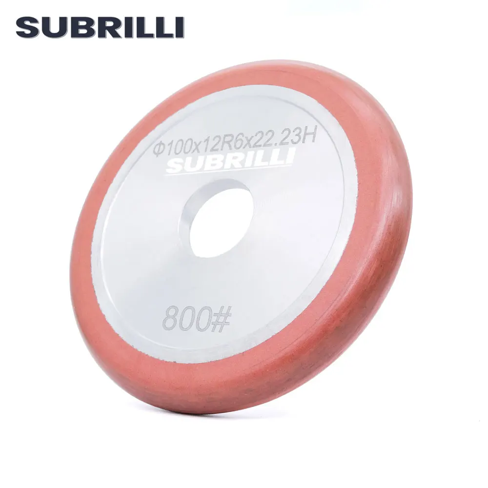 SUBRILLI 4 INCH Resin Bond Diamond Fluting Wheel For Grinding Stone Groove Polishing Of Sinks R6 12mm Thickness Sanding Disc