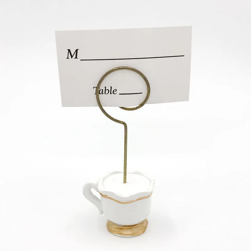 12PCS  Tea Time Whimsy Teacup Design Place Card Holder Photo Holders Wedding Party Favors Drop Shipping