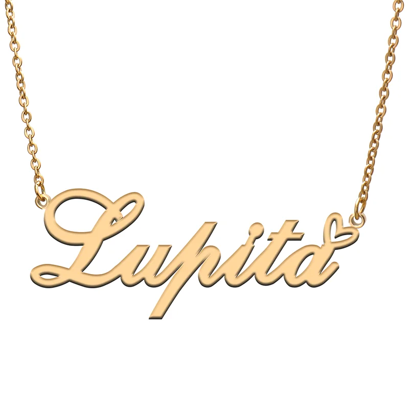 

Lupita Name Tag Necklace Personalized Pendant Jewelry Gifts for Mom Daughter Girl Friend Birthday Christmas Party Present