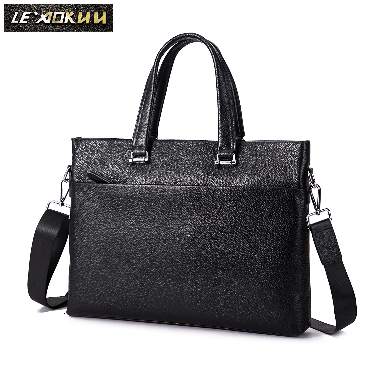 

Men Genuine Leather Korea Office Maletas Business Briefcase 15" Laptop Case Attache Portfolio Bag Maletin Messenger Bag 9156-1