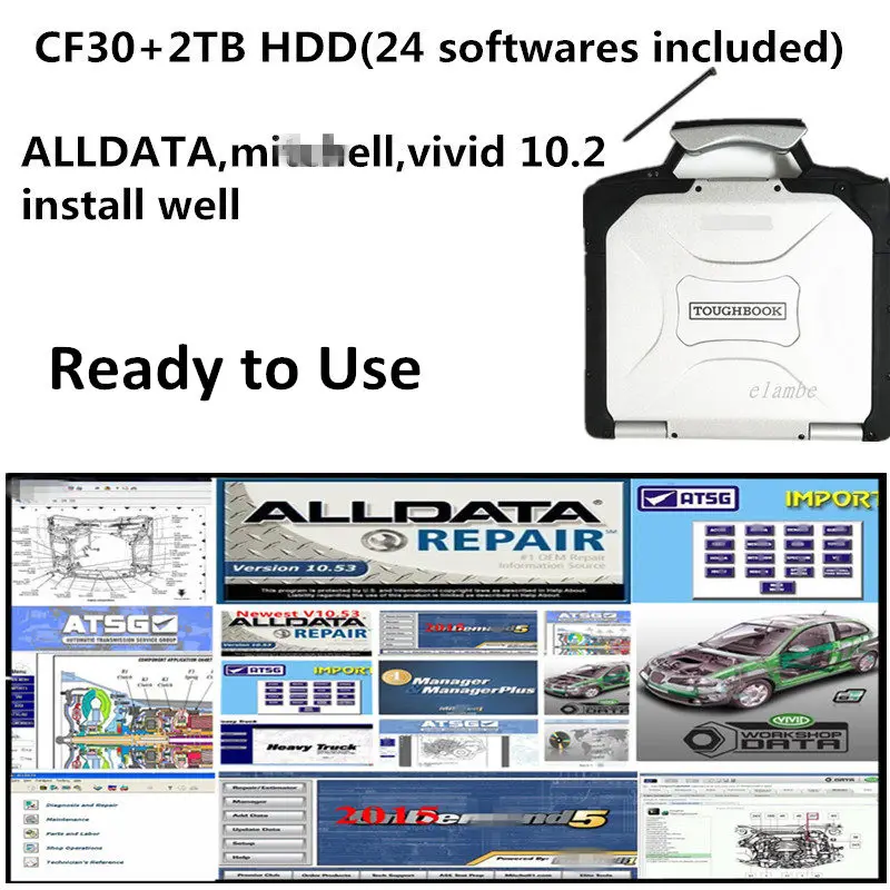 

2021 latest All data auto repair Alldata wiring diagrams mit..ell vivid in 2TB HDD install well in cf30 laptop 4g ready to use