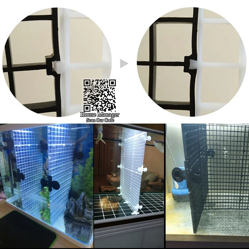 plastic 30x15cm aquarium grille Grid Board, aquarium divider board separator shrimp small fish, aquarium isolation board holder