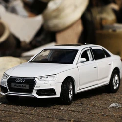 Modelo de coche de aleación AUDI A4 1:32, vehículo de Metal fundido a presión, colección de simulación, sonido y luz, juguete para niños, regalo